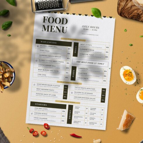 Modern Food Menu cover image.