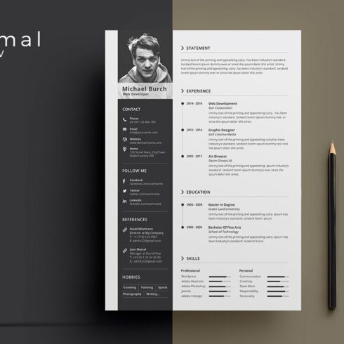 Minimal Cv-Resume cover image.