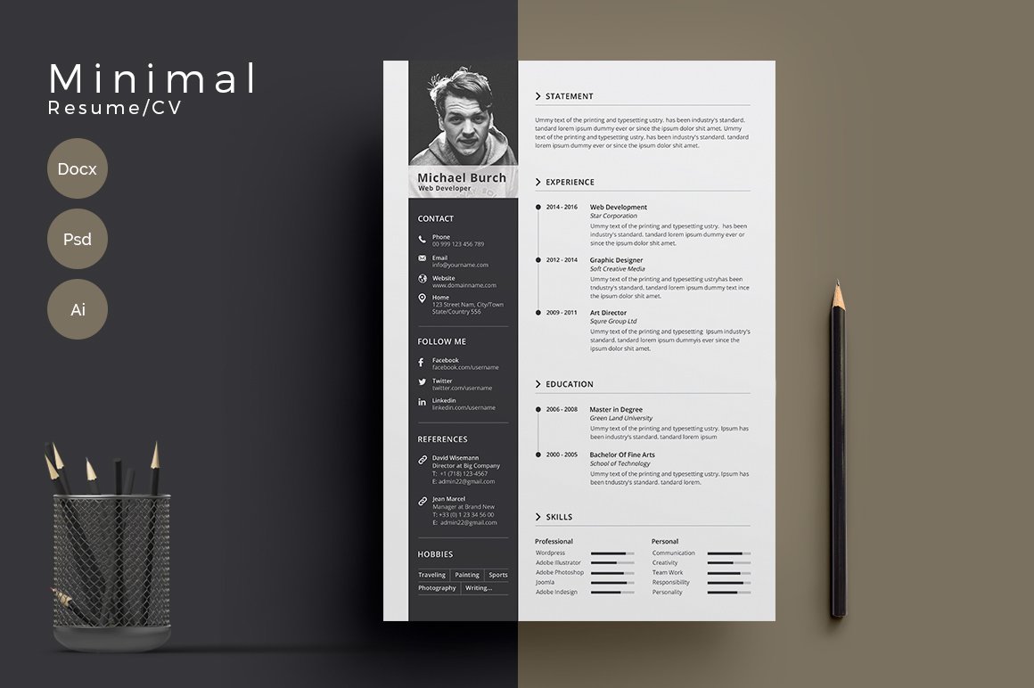 Minimal Cv-Resume cover image.