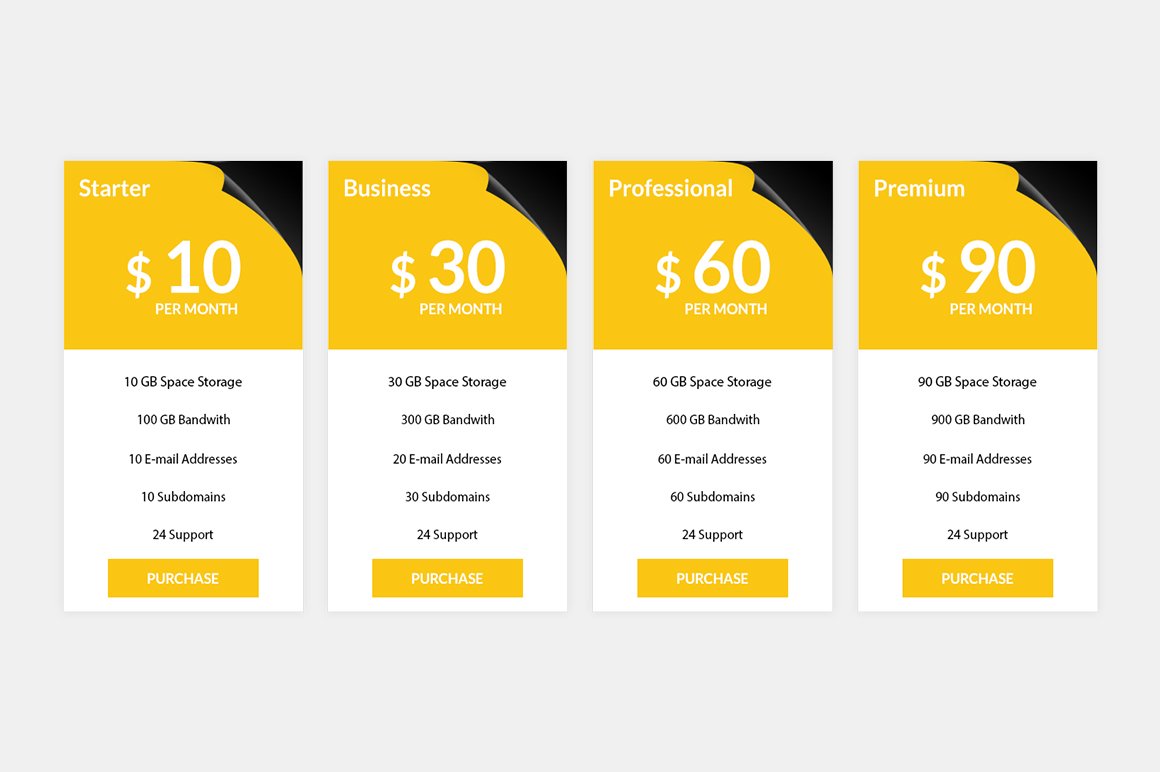 Pricing Table preview image.