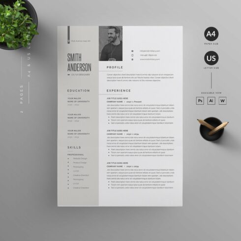 Resume Template / CV cover image.
