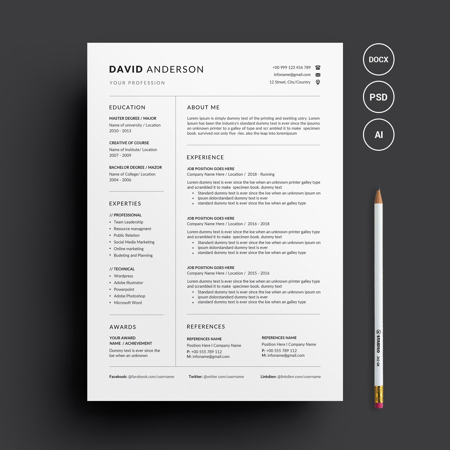 Clean Cv-Resume cover image.