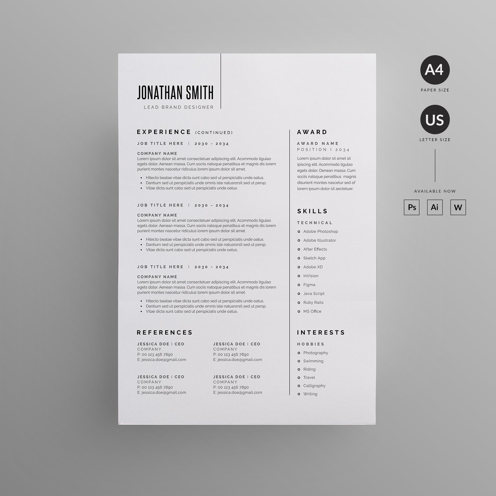 Resume/CV preview image.