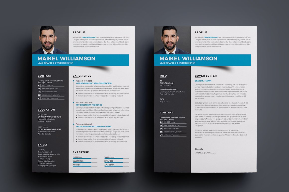 Resume Template/CV preview image.