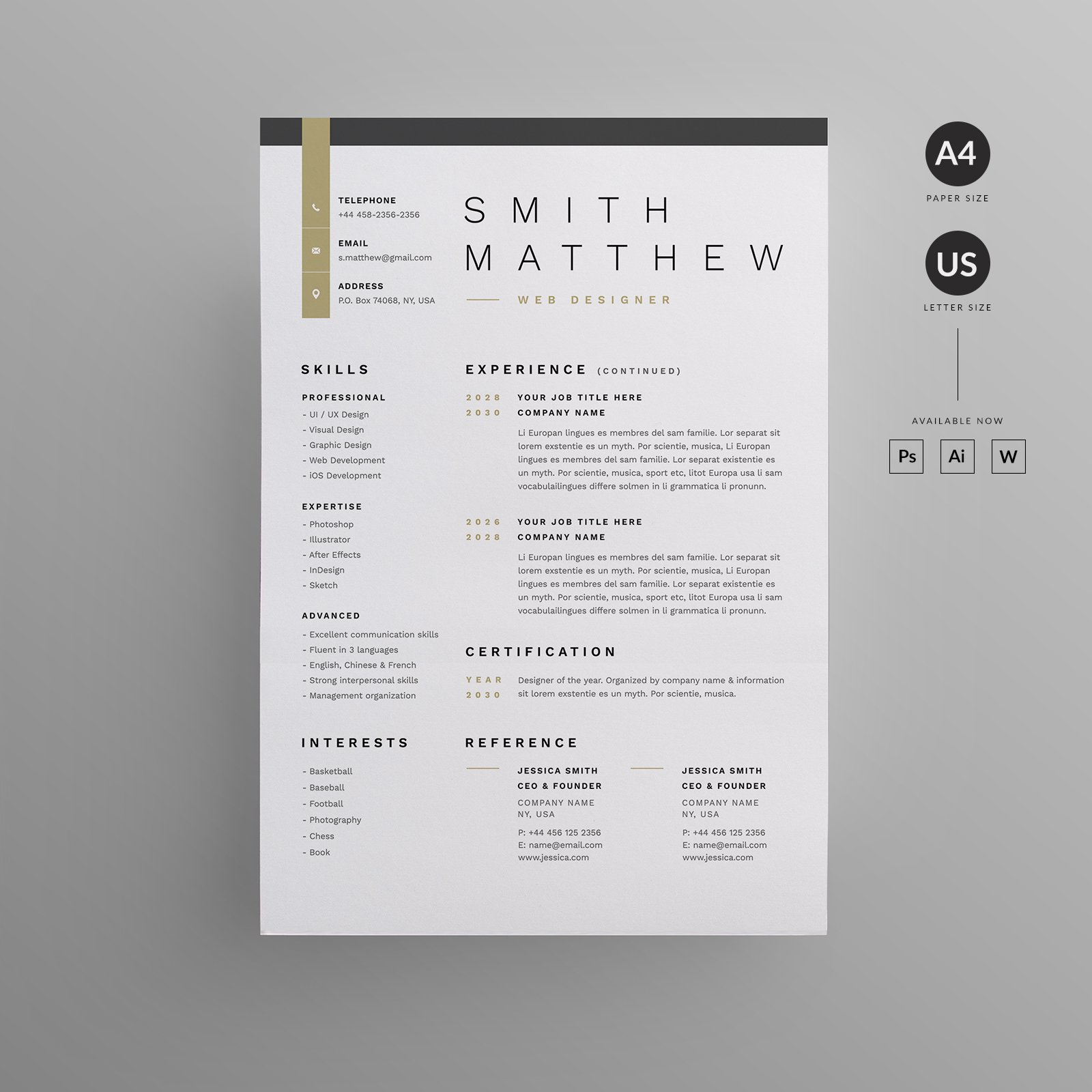 Resume/CV preview image.