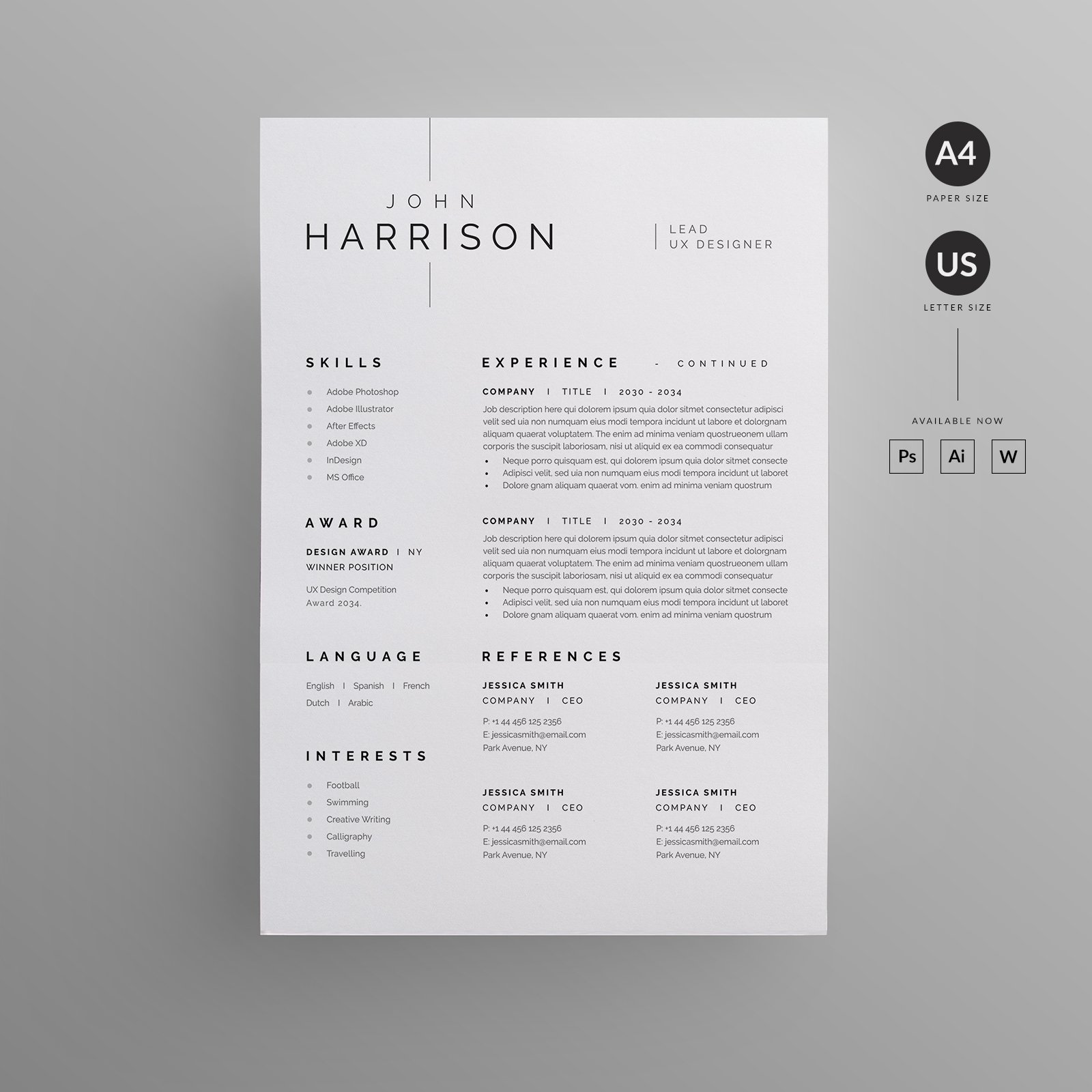 Resume/CV preview image.