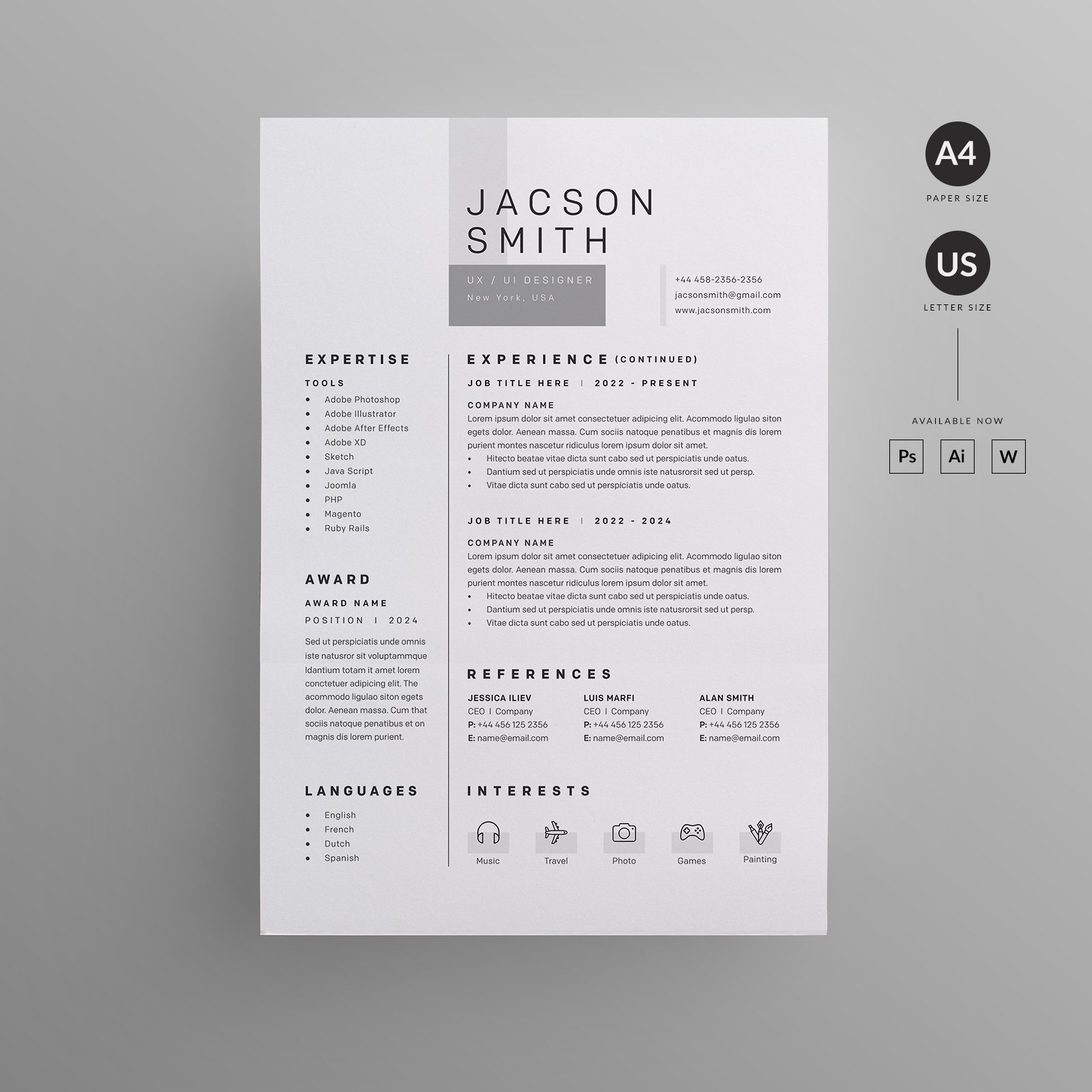 Resume/CV preview image.