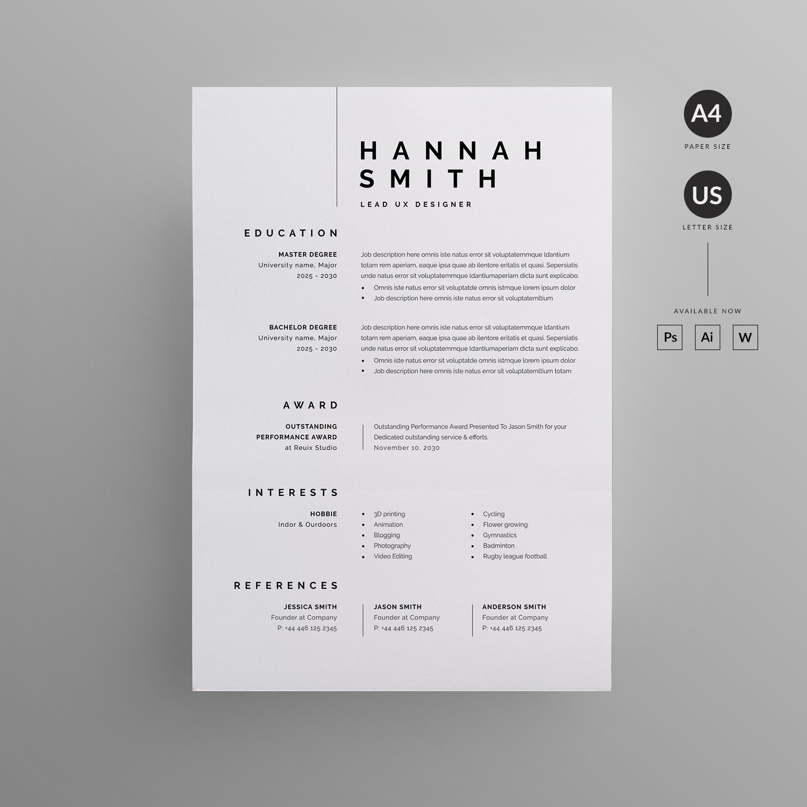 Resume/CV preview image.