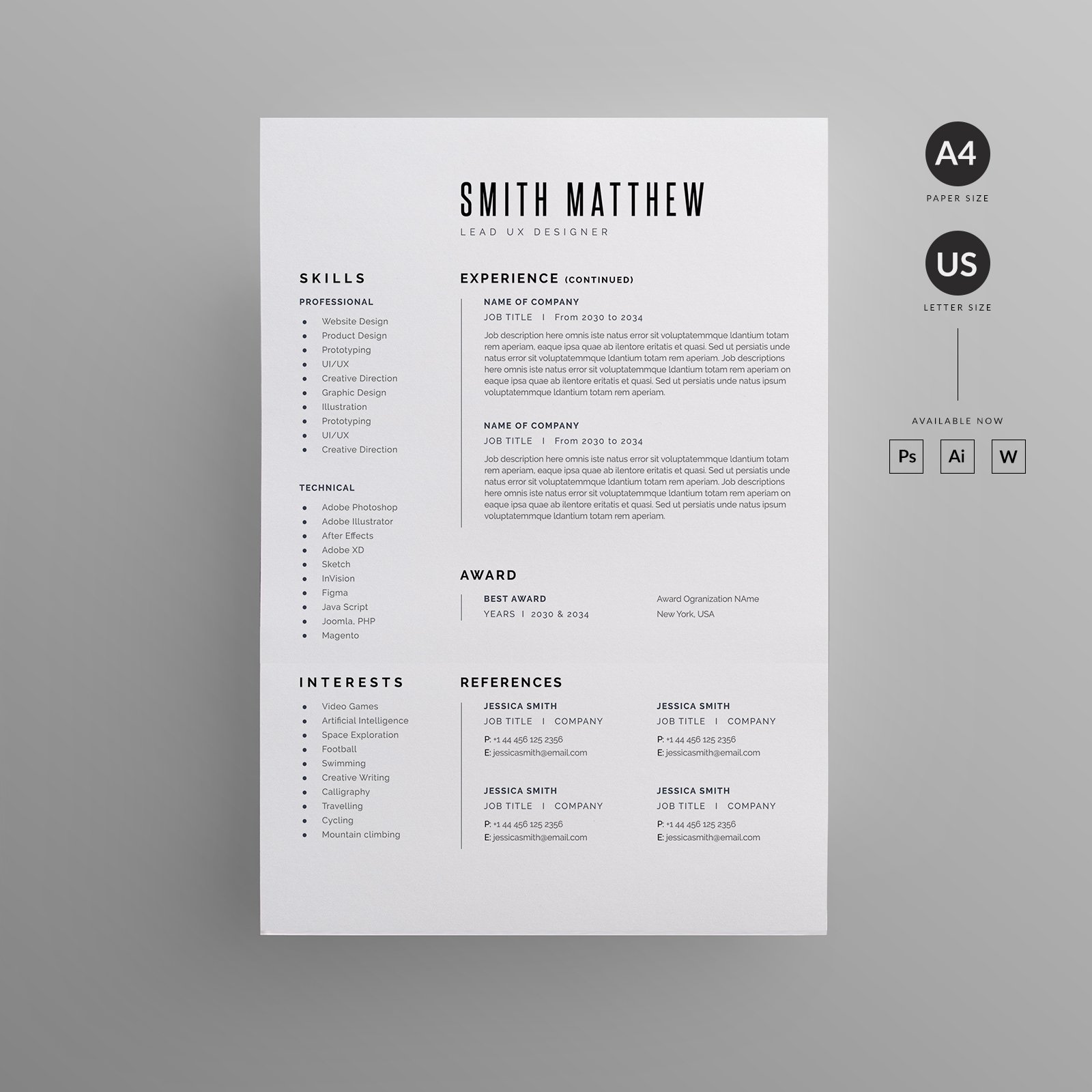 Resume/CV preview image.