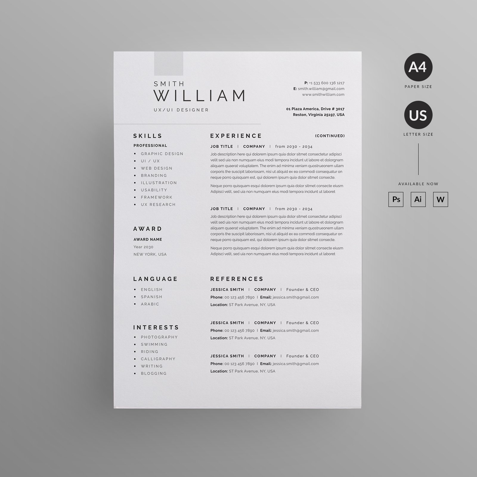 Resume/CV preview image.