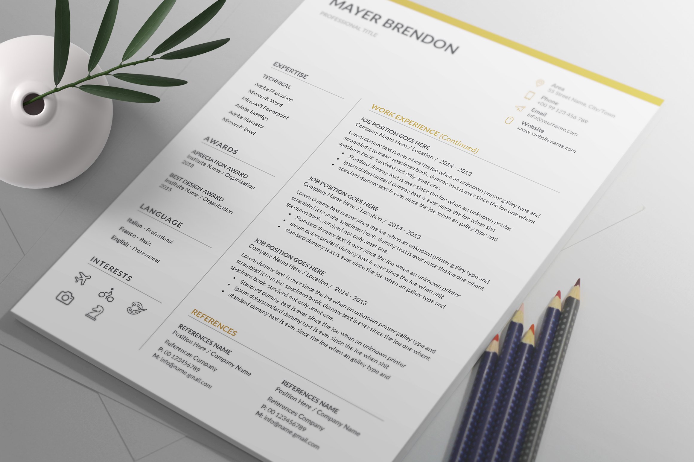 Resume/CV - 4 Page preview image.