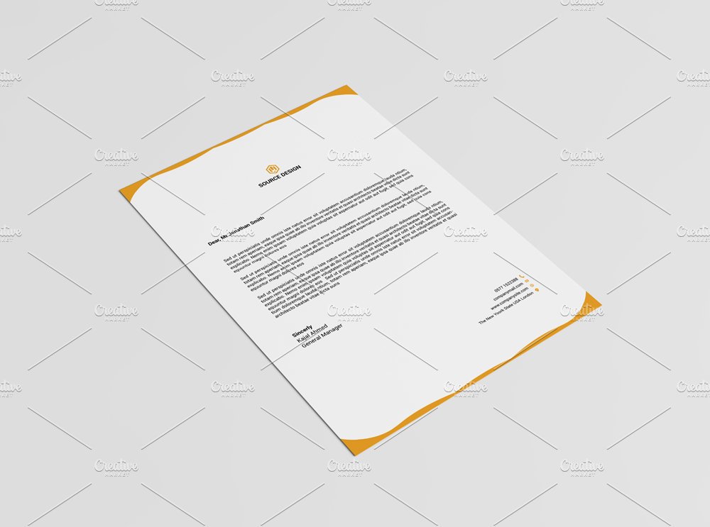 Border Style letterhead preview image.