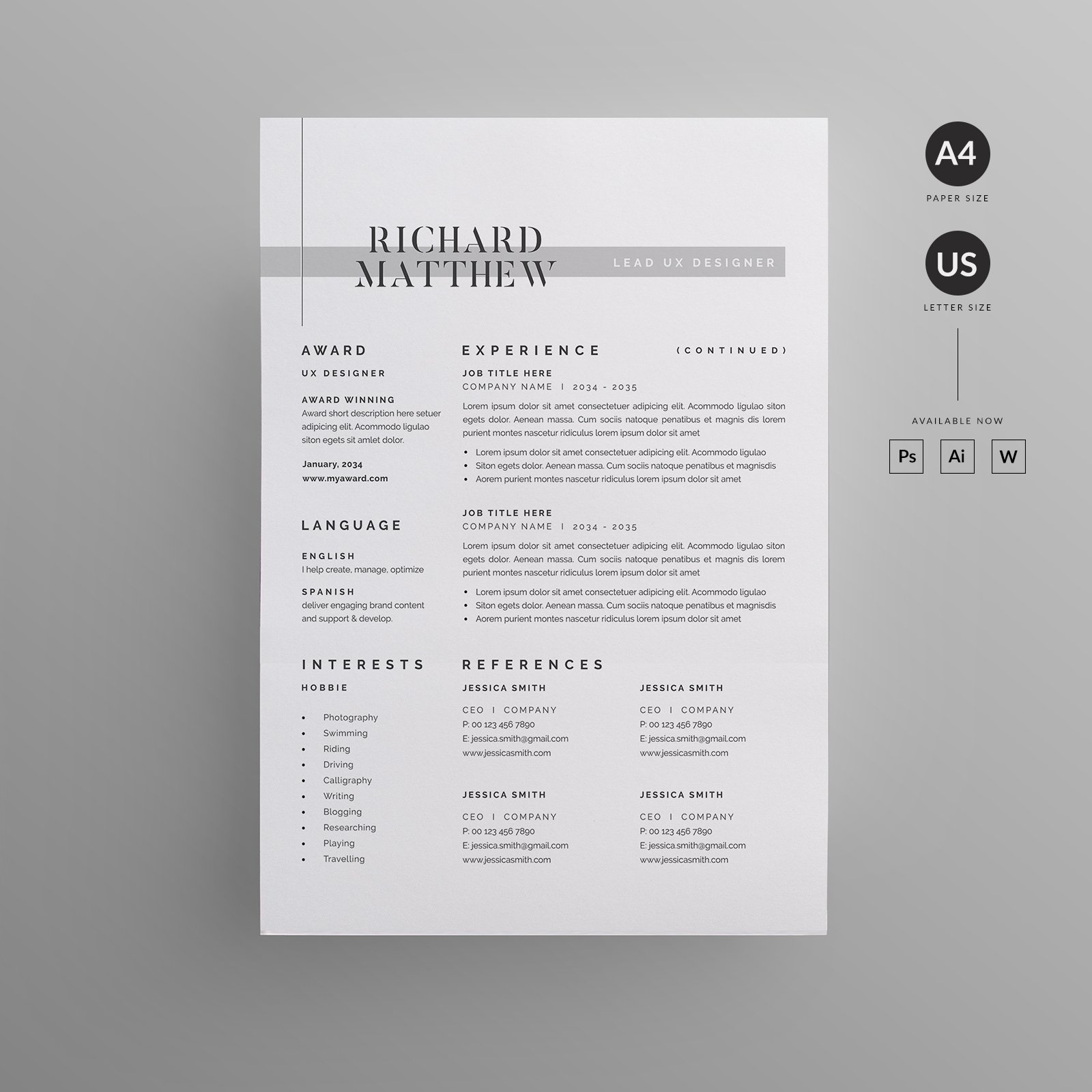 Resume/CV preview image.