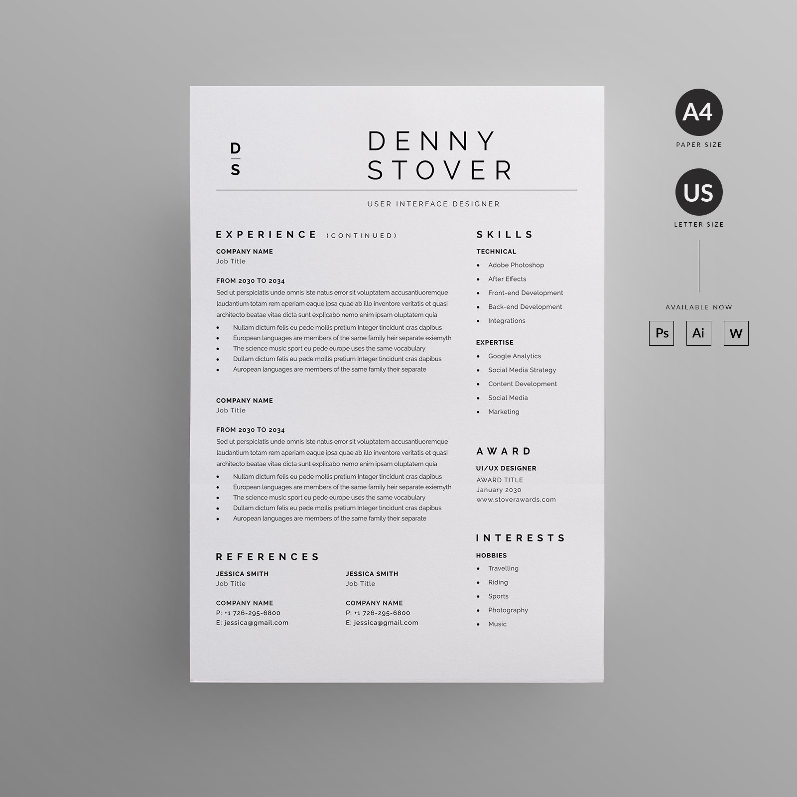 Resume/CV preview image.