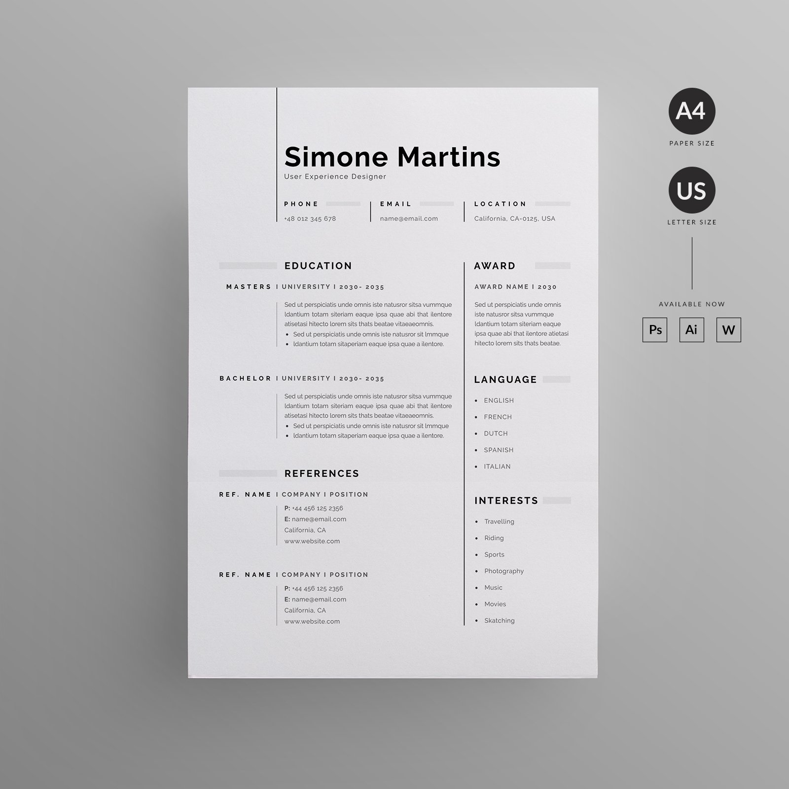 Resume/CV preview image.