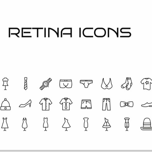 34 Clothing Icons for iOS cover image.