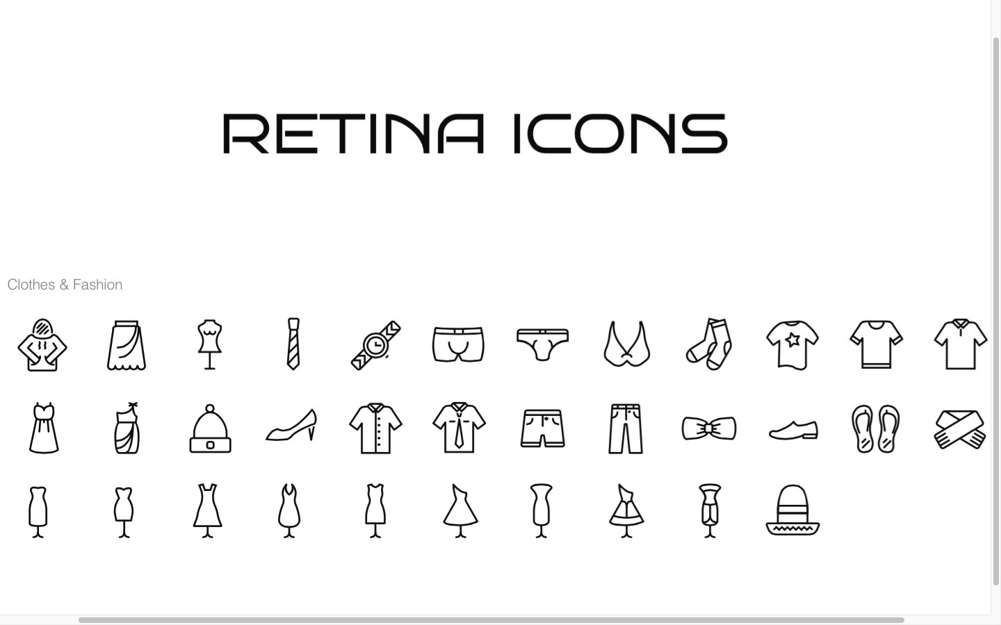 34 Clothing Icons for iOS cover image.