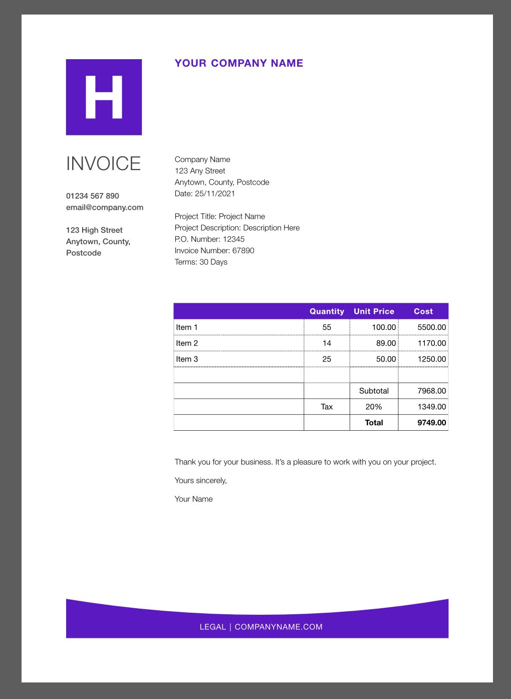 Invoice templates for Affinity preview image.
