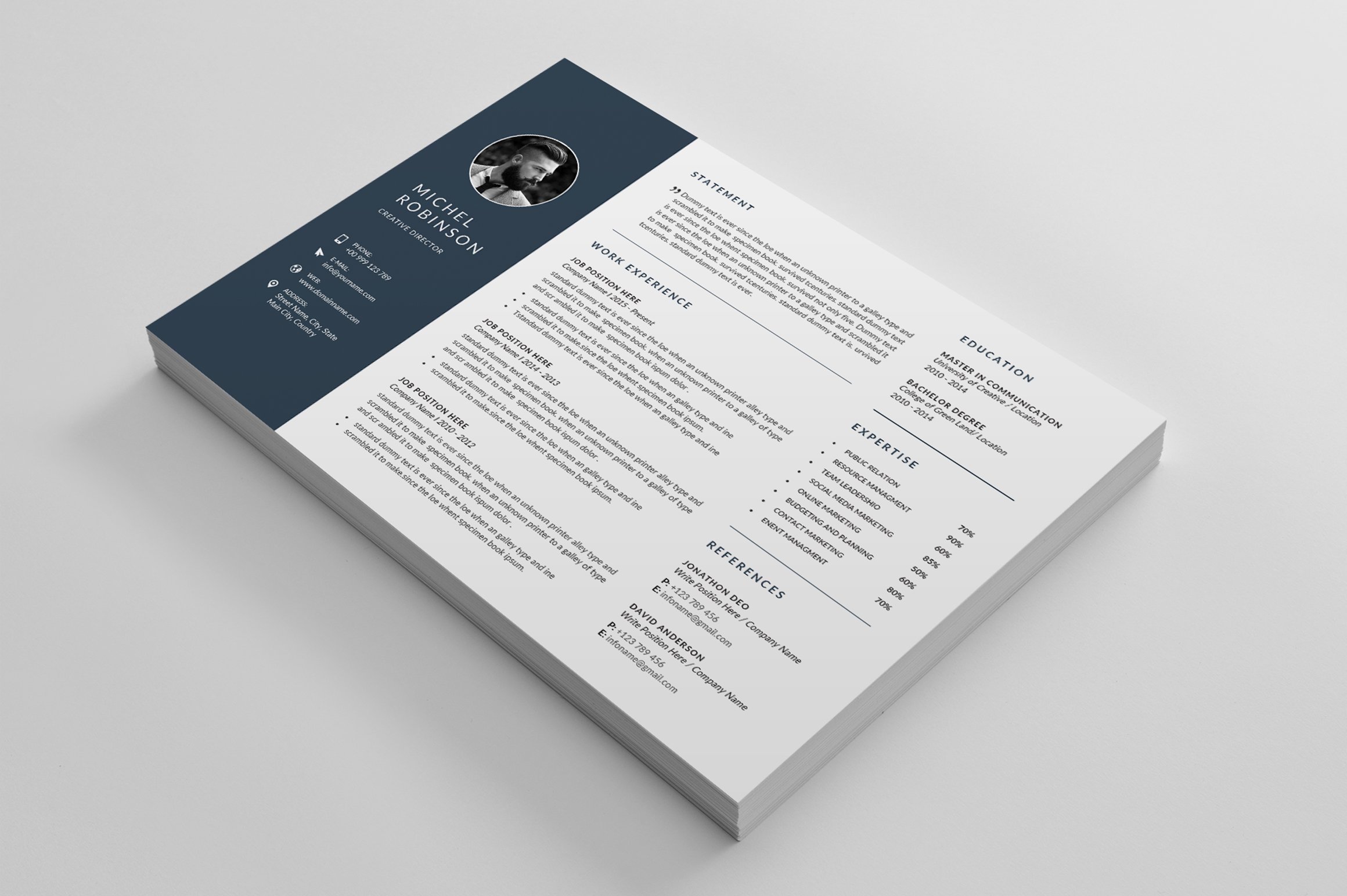 Clean and professional resume template.