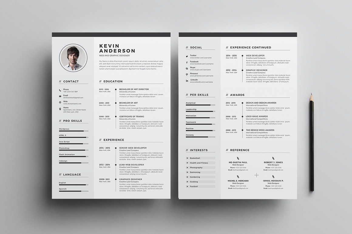 Resume CV - 5 Pages preview image.