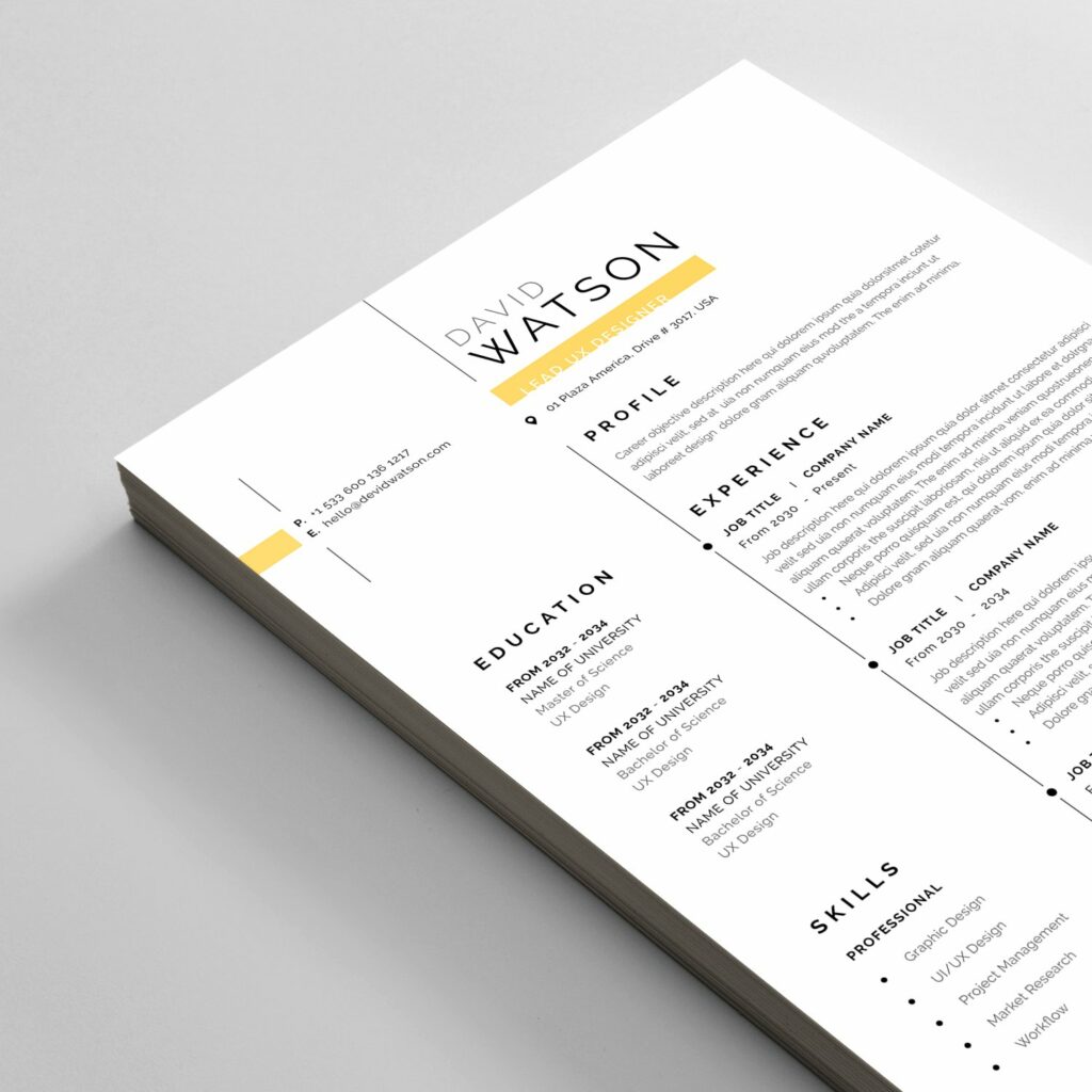 UI UX Designer Resume Template – MasterBundles