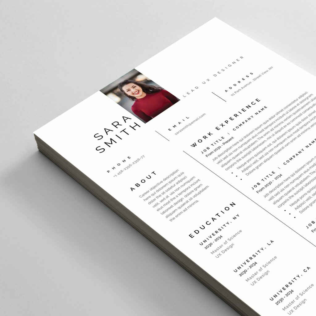 UI UX Designer Resume/CV – MasterBundles