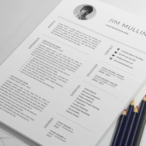 Resume/CV Template (3 Pages) cover image.