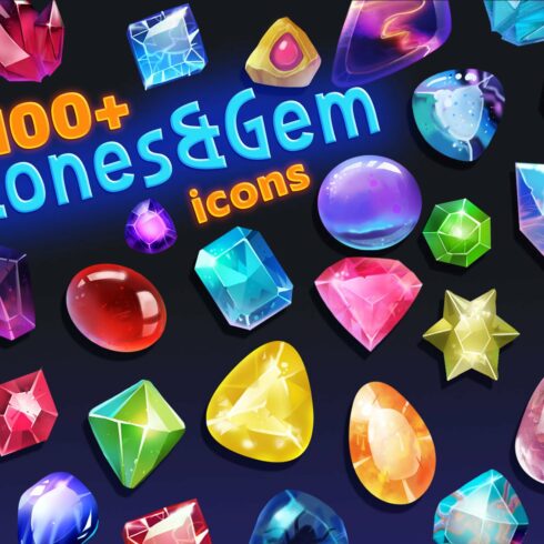 Stones & Gem Icon Pack cover image.