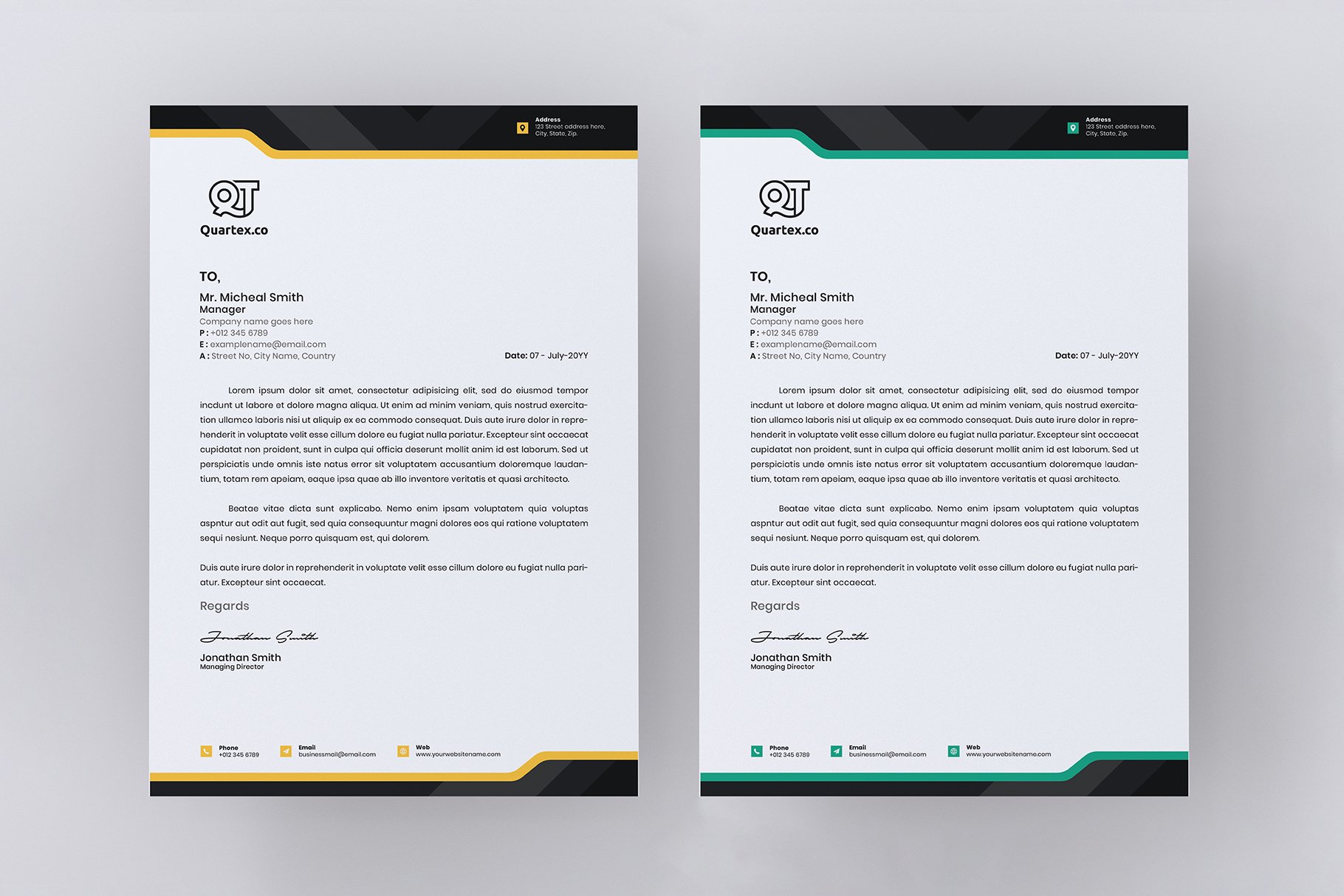 Letterhead Ms Word Google Docs Pages preview image.