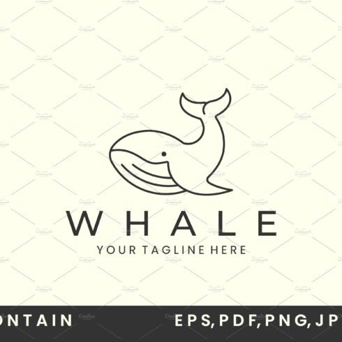 line art whale minimalist style logo cover image.