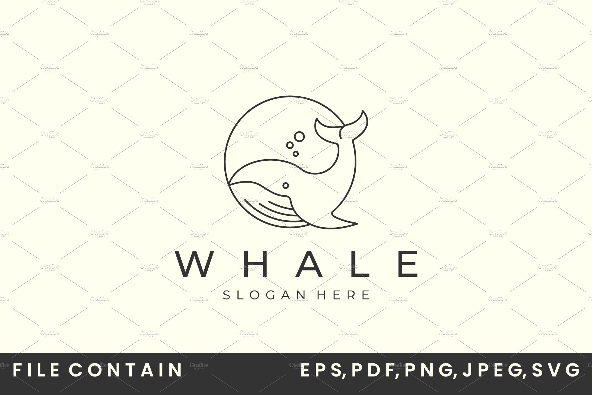 linear and emblem whale style logo cover image.