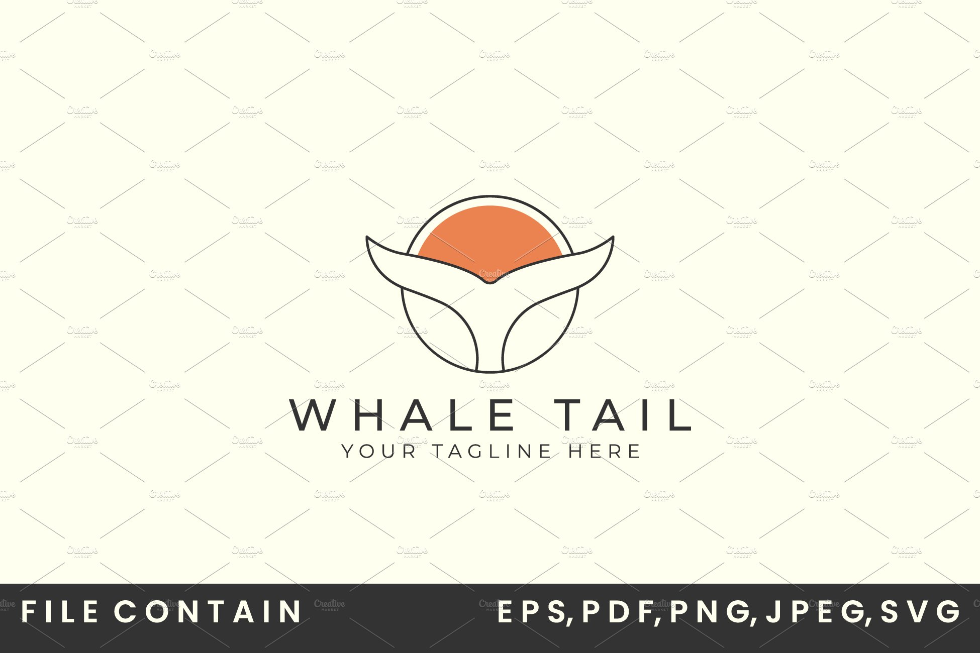 whale tail linear and emblem logo cover image.