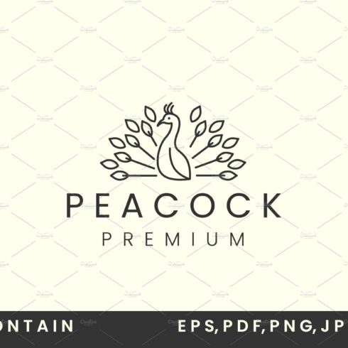 peacock bird minimalist linear logo cover image.