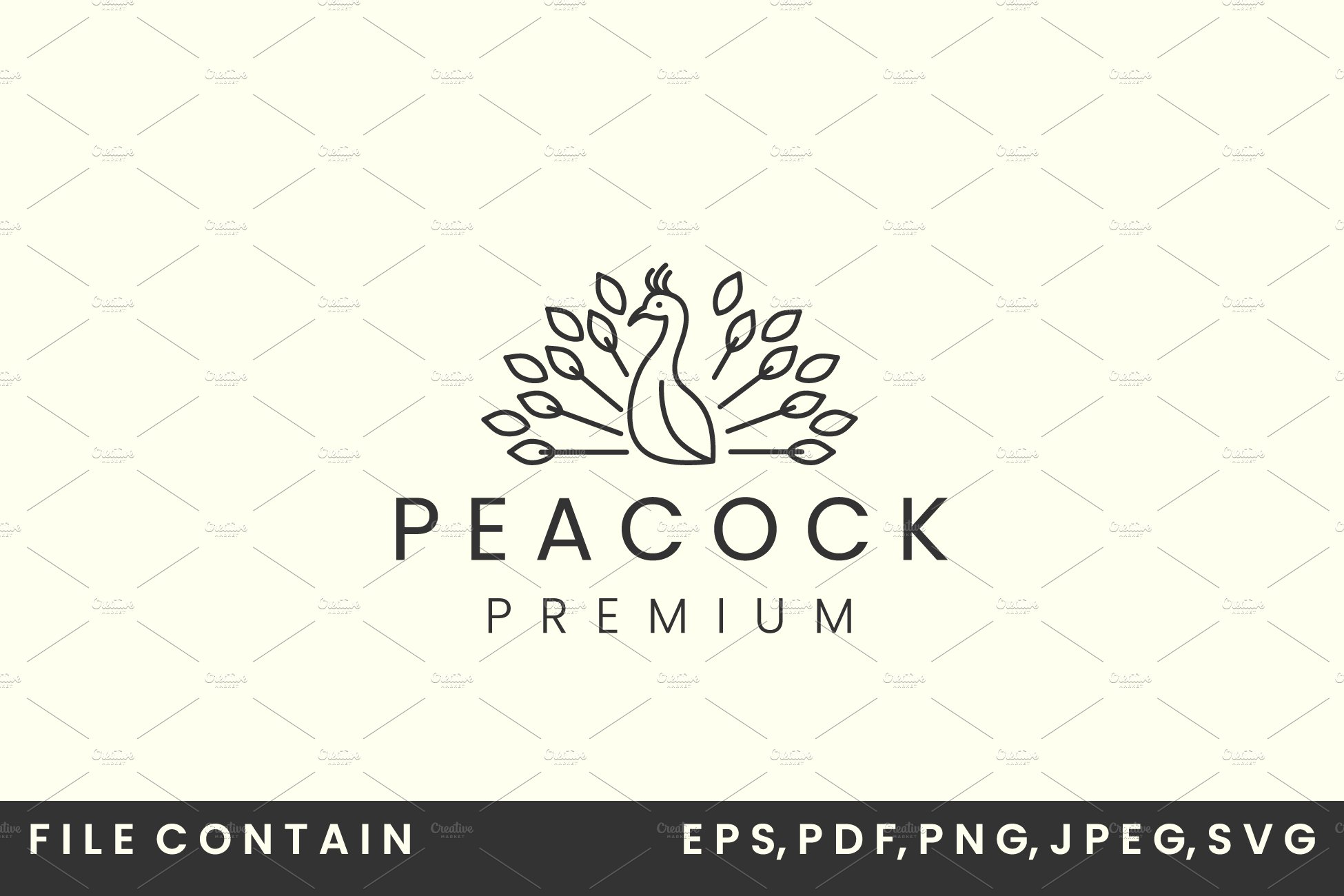 peacock bird minimalist linear logo cover image.