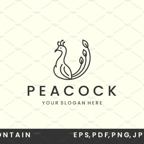 minimalist peacock line art logo cover image.