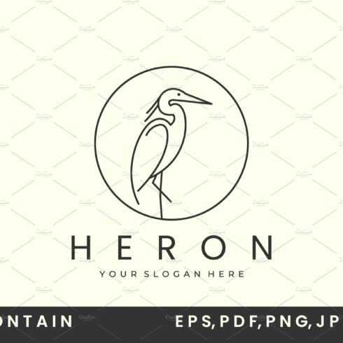 heron or pelican line art emblem cover image.