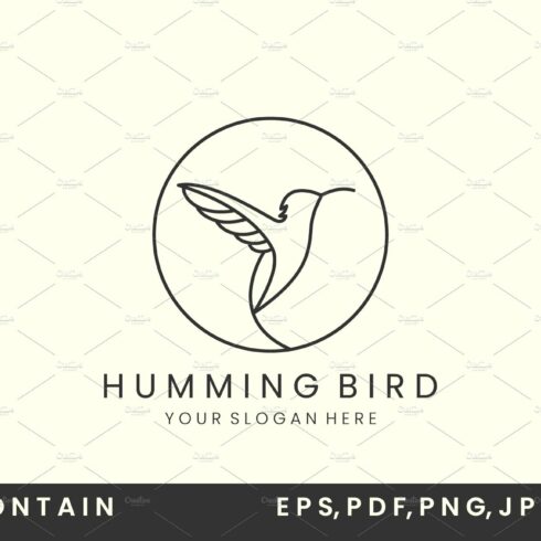 humming bird line art and emblem cover image.