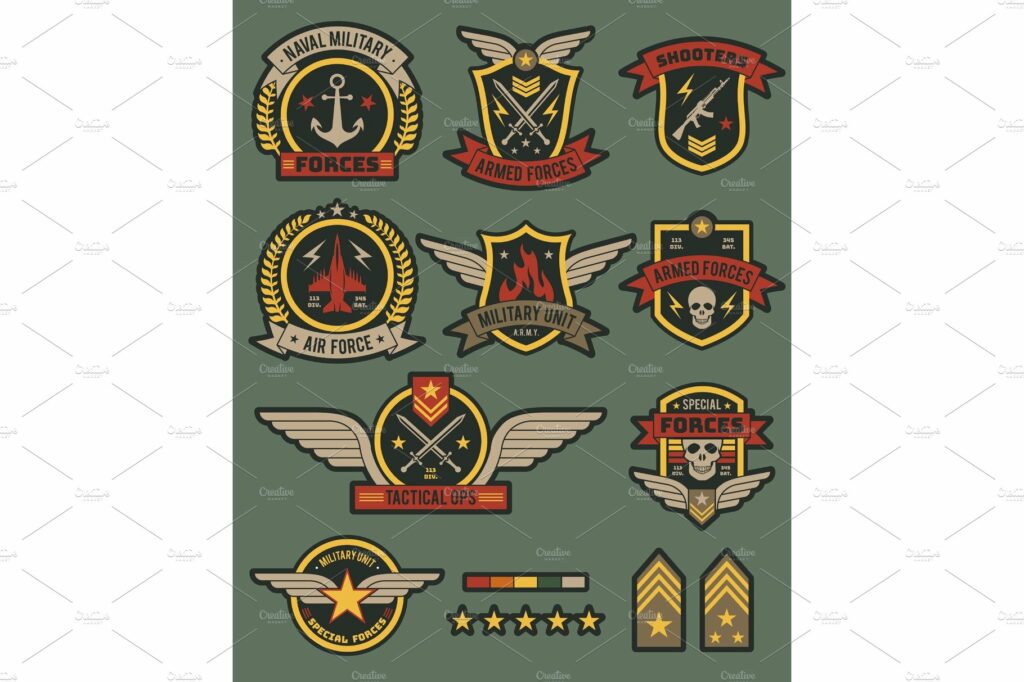 Military army badges. Patches – MasterBundles