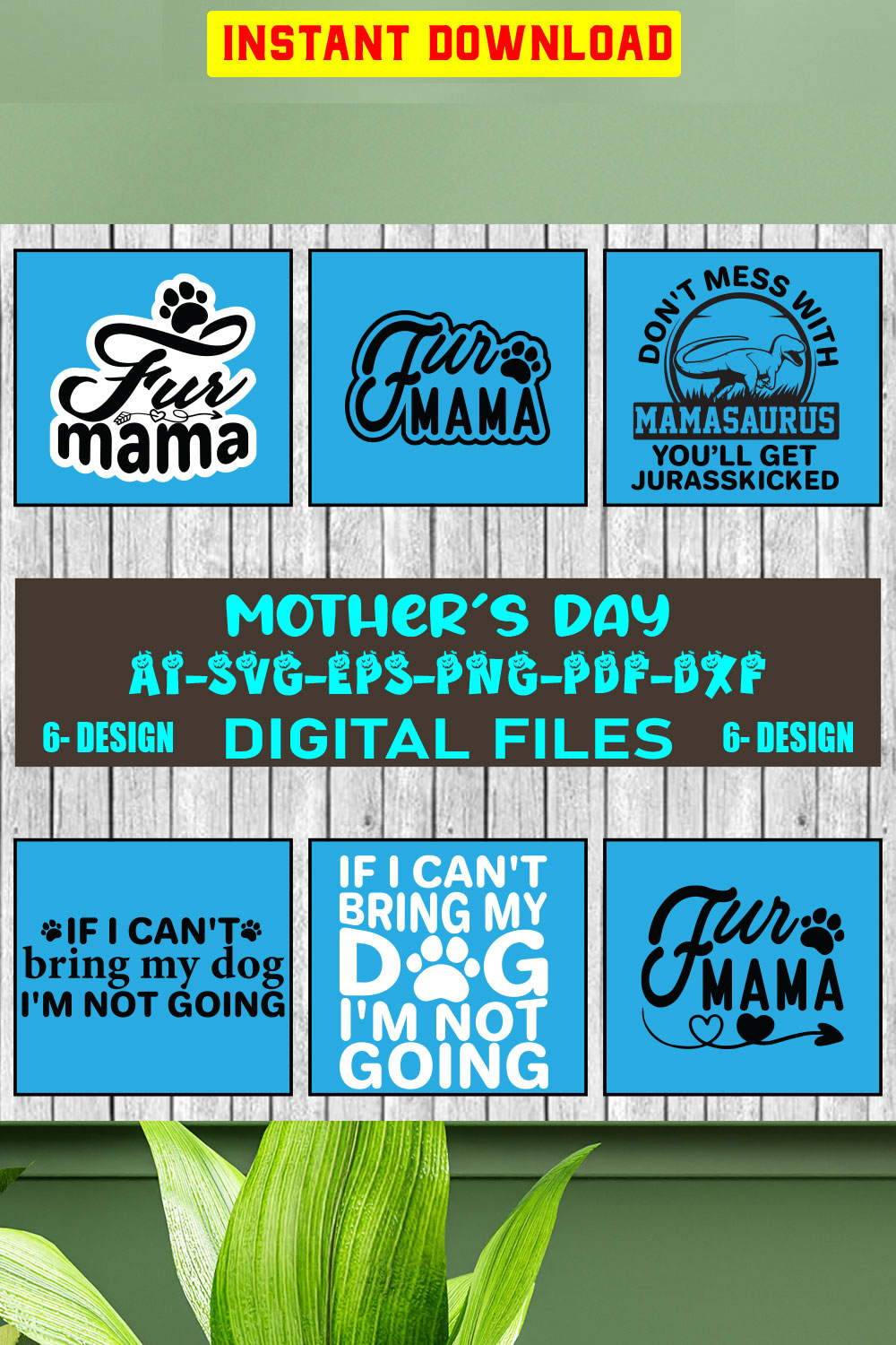 Mother's Day SVG Files Vol-09 pinterest preview image.