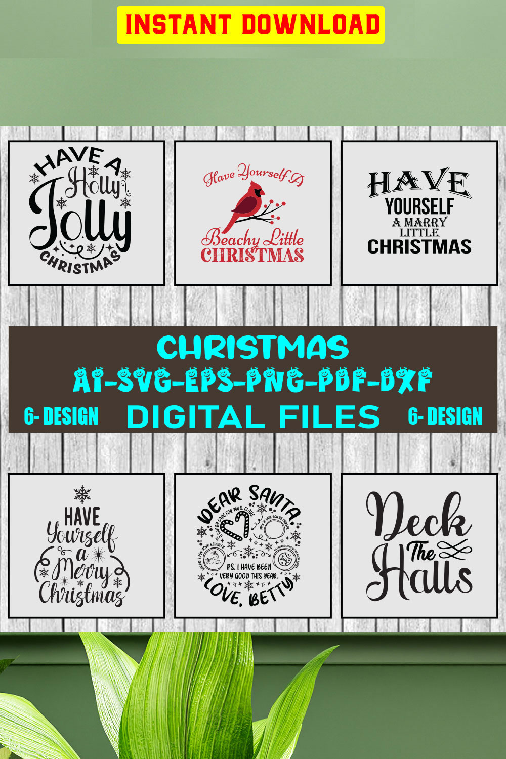 Christmas SVG Design Bundle Vol-43 pinterest preview image.