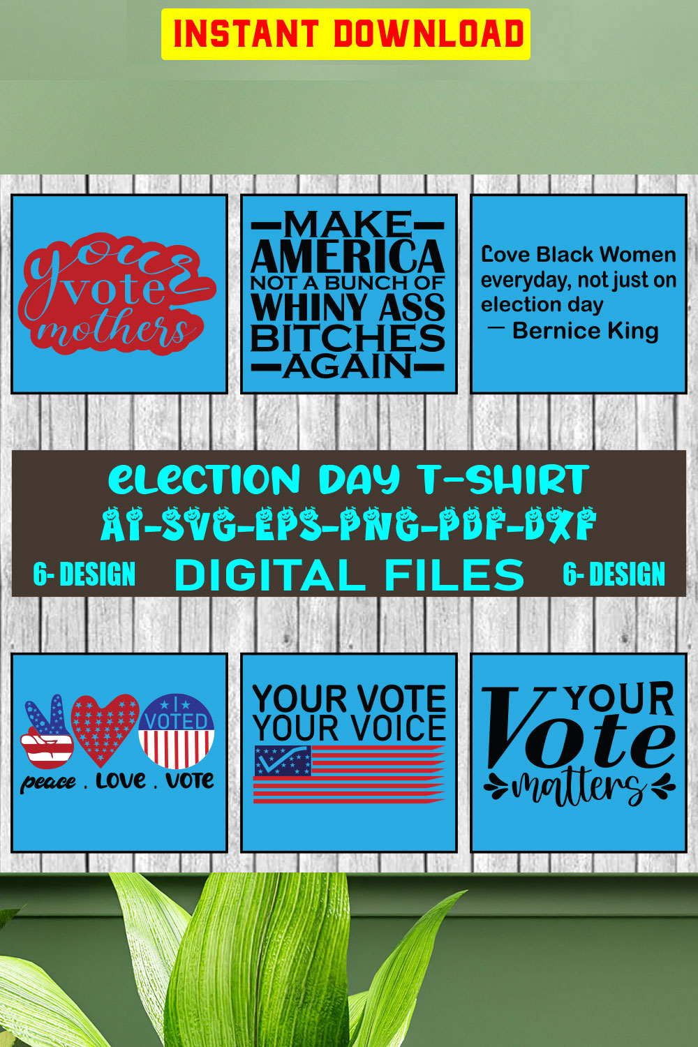 Election day T-shirt Design Bundle Vol-2 pinterest preview image.