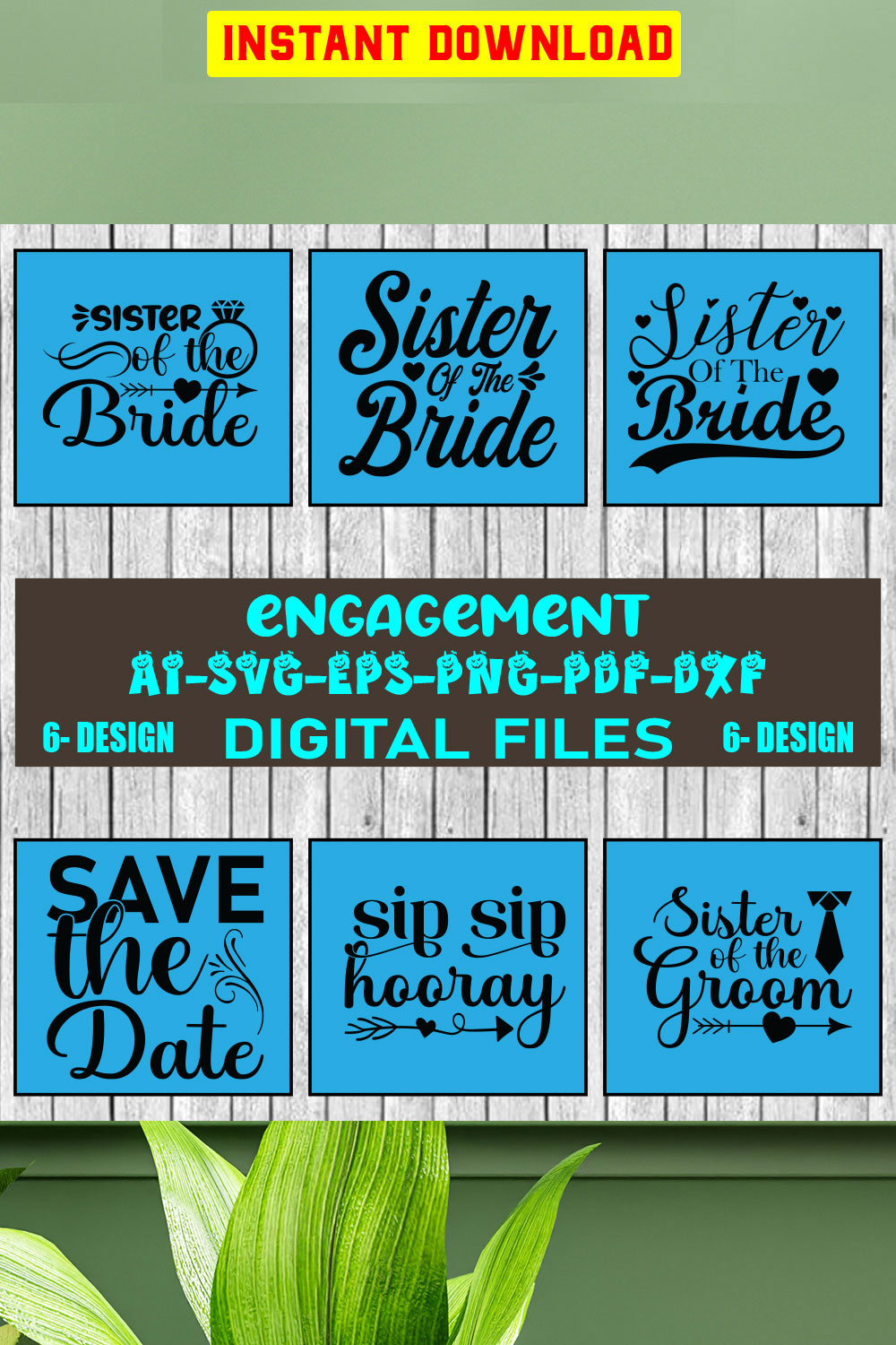 Engagement SVG Design Bundle Vol-11 pinterest preview image.