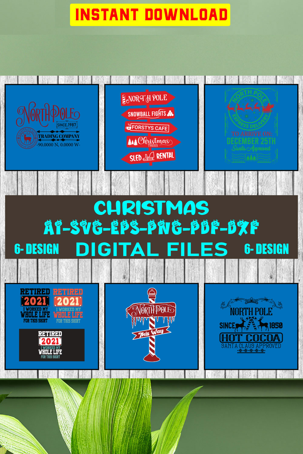 Christmas SVG Design Bundle Vol-26 pinterest preview image.