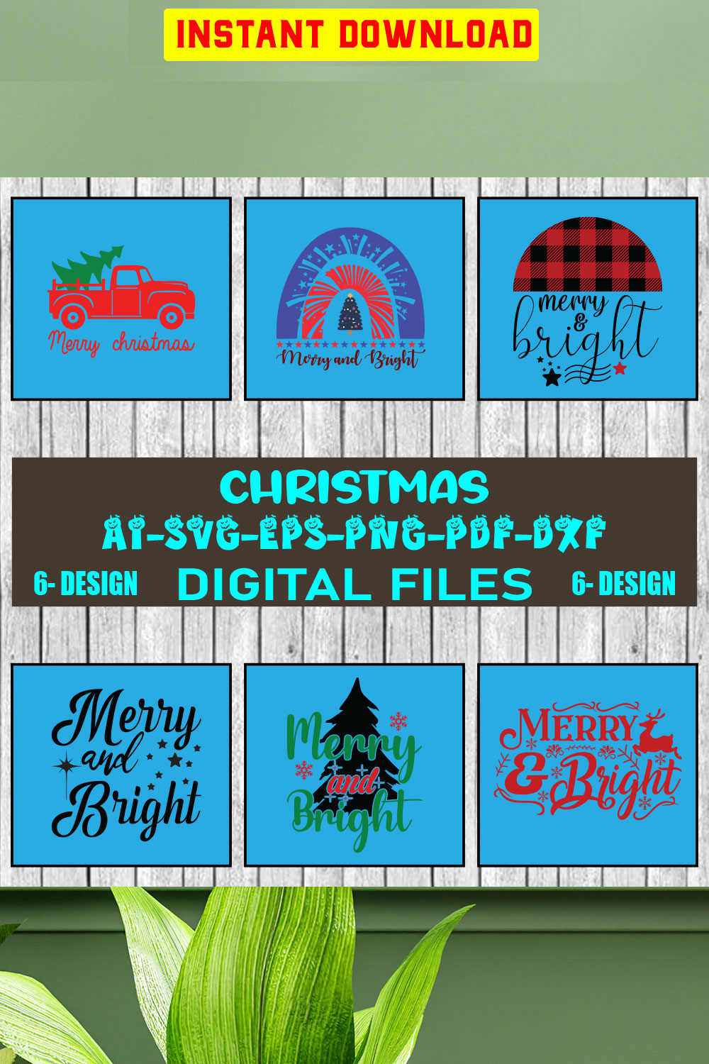 Christmas SVG Design Bundle Vol-02 pinterest preview image.