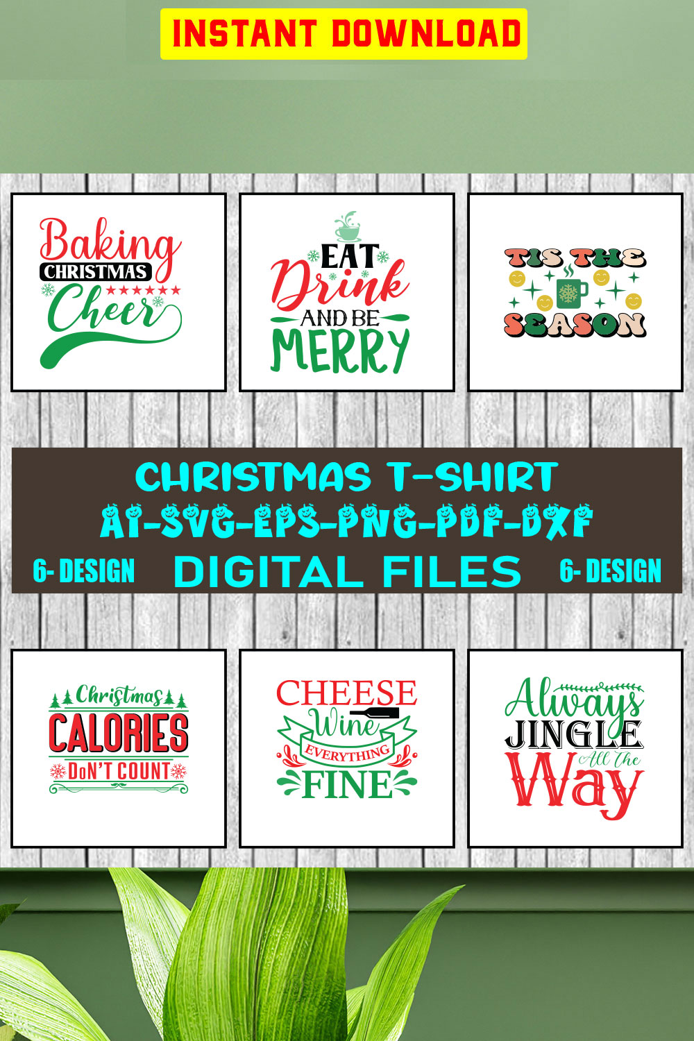 Christmas T-shirt Design Bundle Vol-11 pinterest preview image.