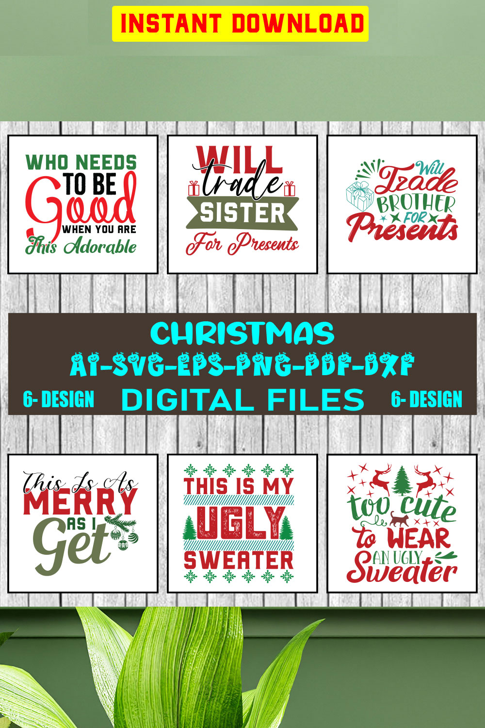 Christmas SVG Bundle Merry Christmas Svg Christmas Svg Christmas Ornaments svg Winter Svg Funny Christmas Bundle svg Vol-43 pinterest preview image.