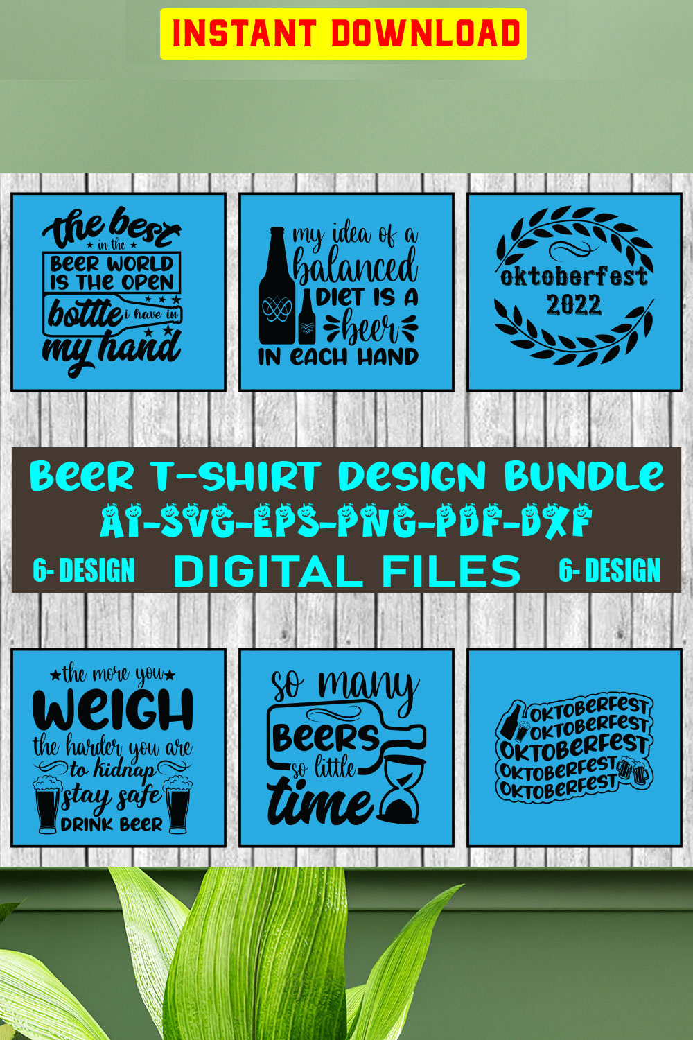 Beer T-shirt Design Bundle Vol-4 pinterest preview image.