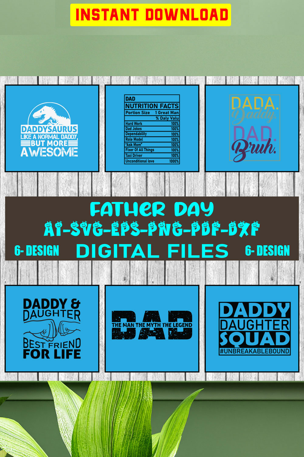 Father Day SVG Design Bundle Vol-02 pinterest preview image.