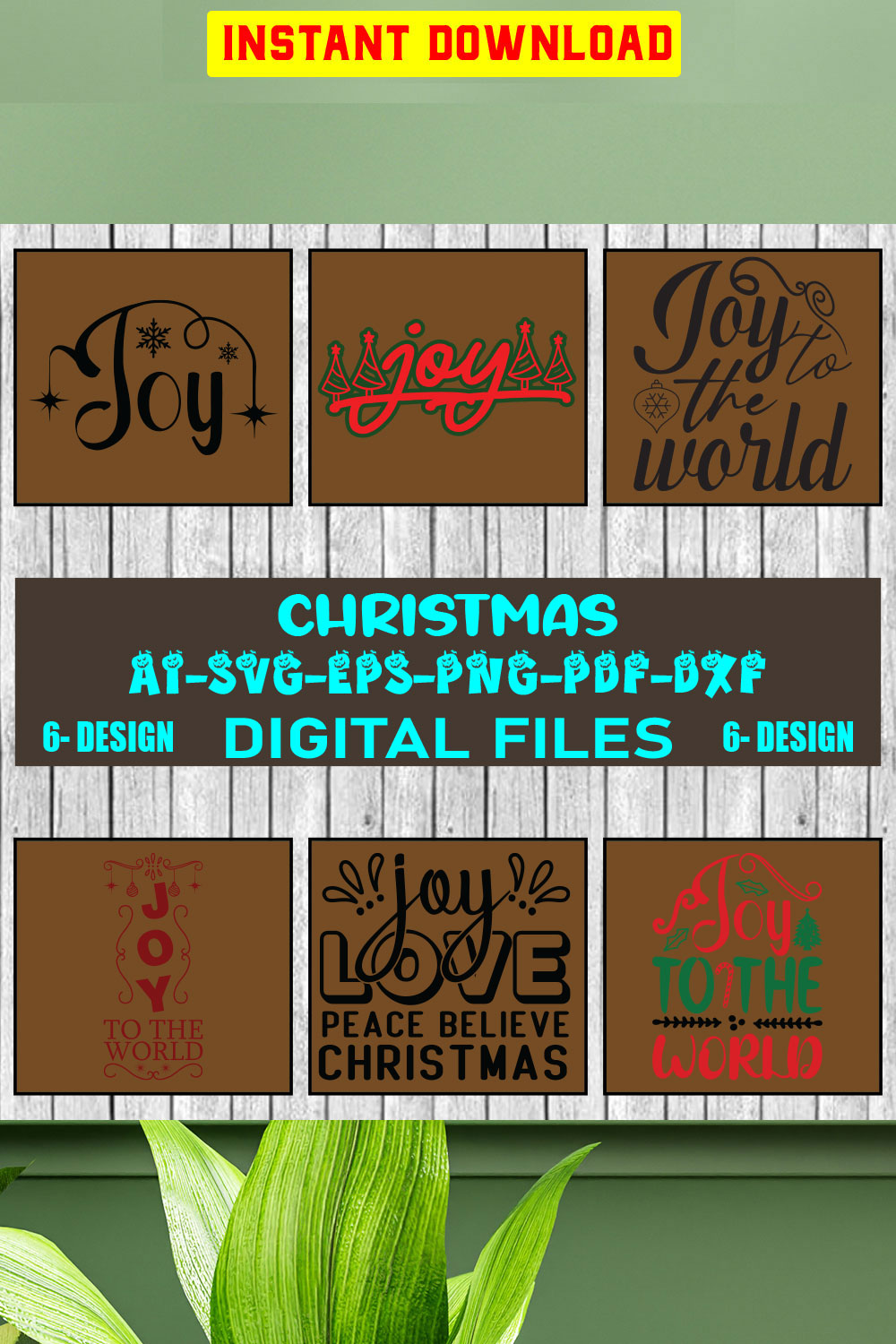 Christmas SVG Design Bundle Vol-50 pinterest preview image.