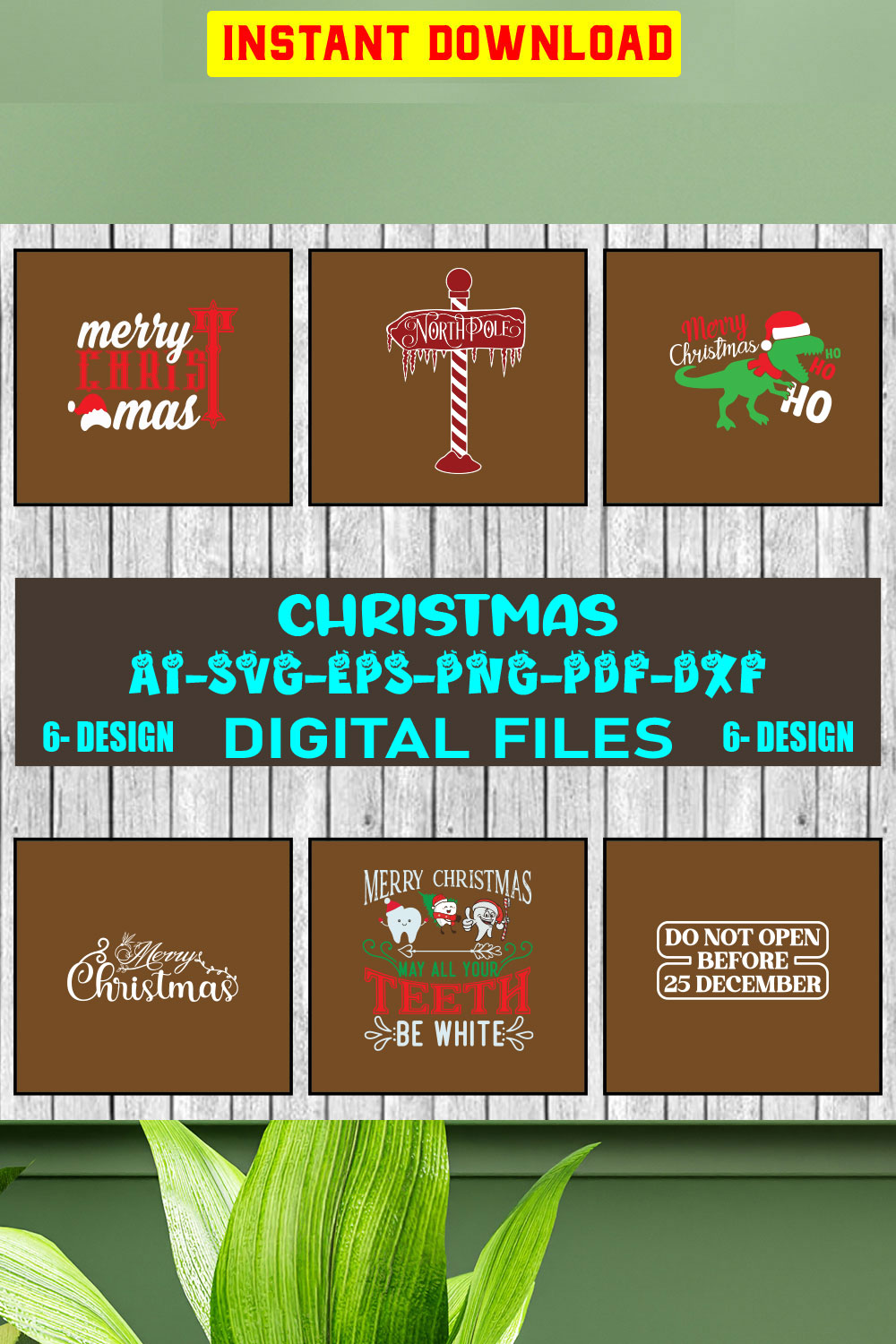 Christmas SVG Design Bundle Vol-20 pinterest preview image.
